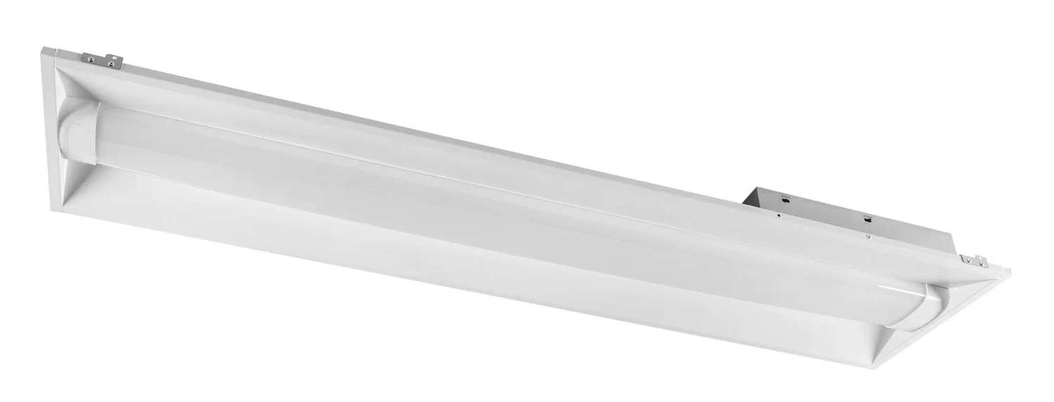 1x4 LED Center Basket Troffer|Power Select 35 / 30 / 24W & Color Select 3500 / 4000 / 5000K | 120-277V Input |Frosted Cu