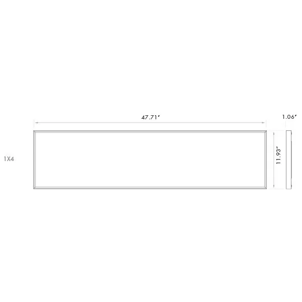 1x4 LED Surface Mount Slim Panel, 30W|40W|50W, 5CCT & Wattage Selectable - view 2