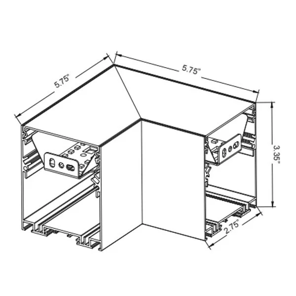 2-3/4" L Module Seamless Linear Corner Fixture - view 2