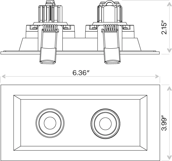 2” Double Head Regress Multiple Gimbal White - view 3