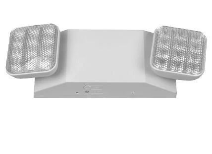 2-Head LED 1W Emergency Light, Dual 120-277V, Ni-Cad Battery, White Housing