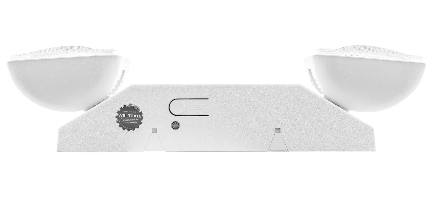 2-Head LED 1W Emergency Light, Dual 120-277V, Ni-Cad Battery, White Housing - view 3