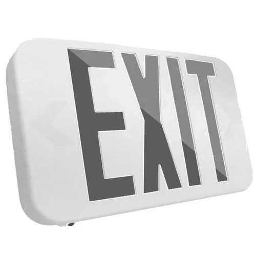 2-in-1 LED Color-Selectable Universal Exit Sign, Red/Green, 277V