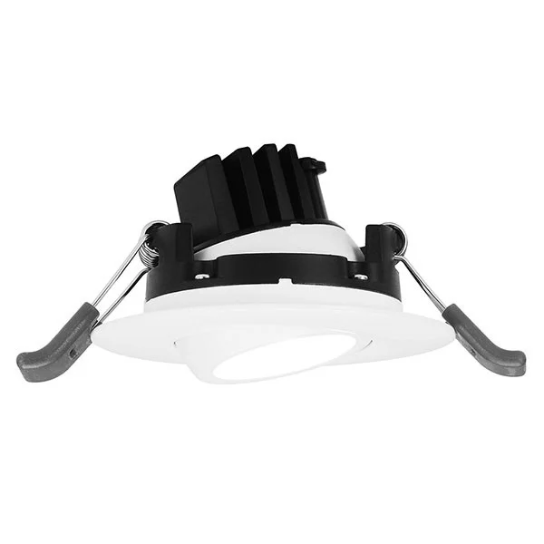 2" Eyeball Round Recessed Gimbal LED, 5.5W, Dim to Warm 3000K-1800K, High Output, White Finish