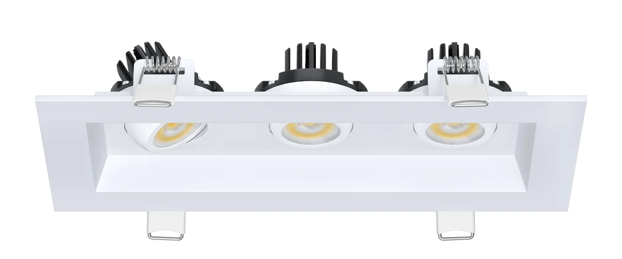 2” Triple Head Regress Multiple Gimbal White - view 2