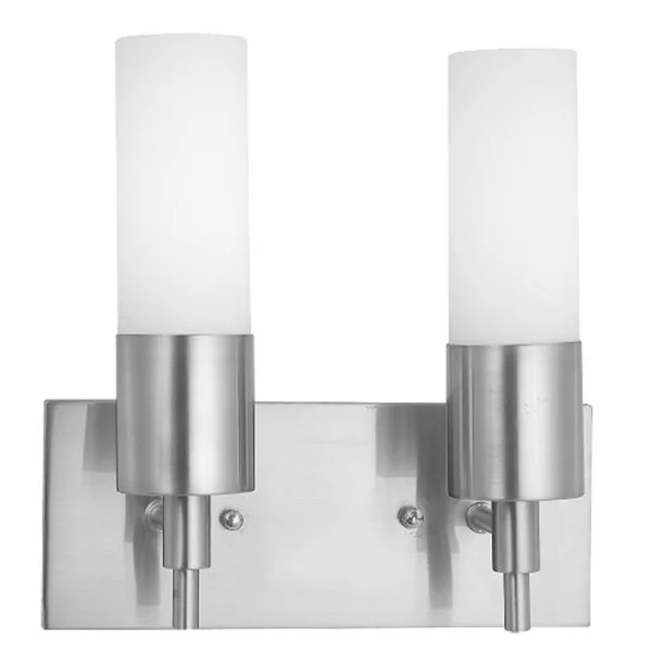 2 x 13 W GU24 CFL Bulb Vanity Light, Satin Nickel