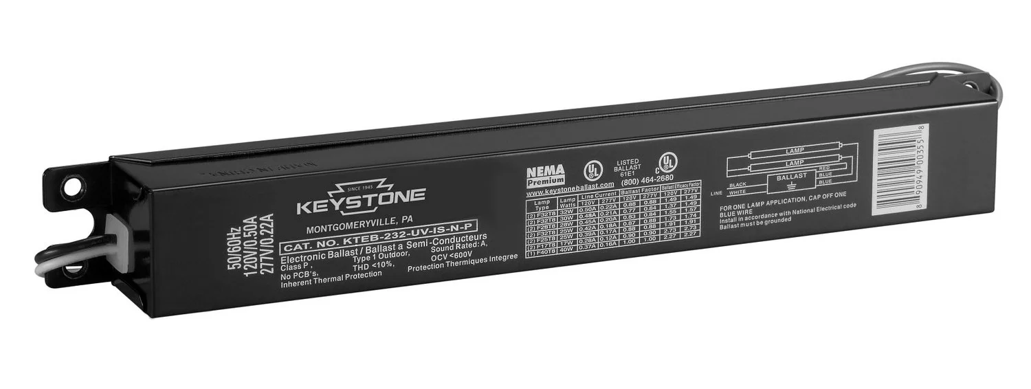2 x F32T8,.88 BF, 120-277V, Instant Start, Electronic