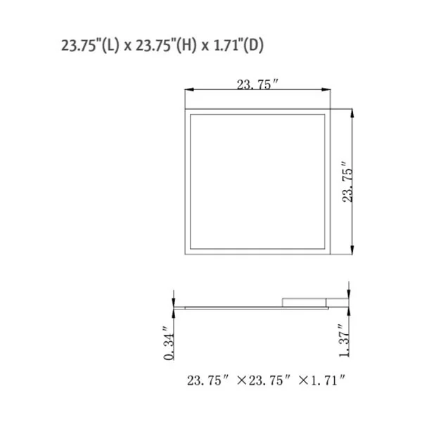 2'x2' LED Panel Light, 30W-50W Multi-Power - view 2