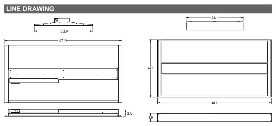 2'X4' LED Flat Lens Recessed Troffer, 26W-45W - view 2
