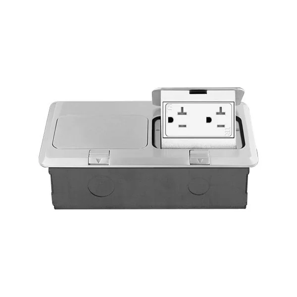 20A Pop-up Rectangular Floor Box Assembly - Dual Tamper Weather Resistant