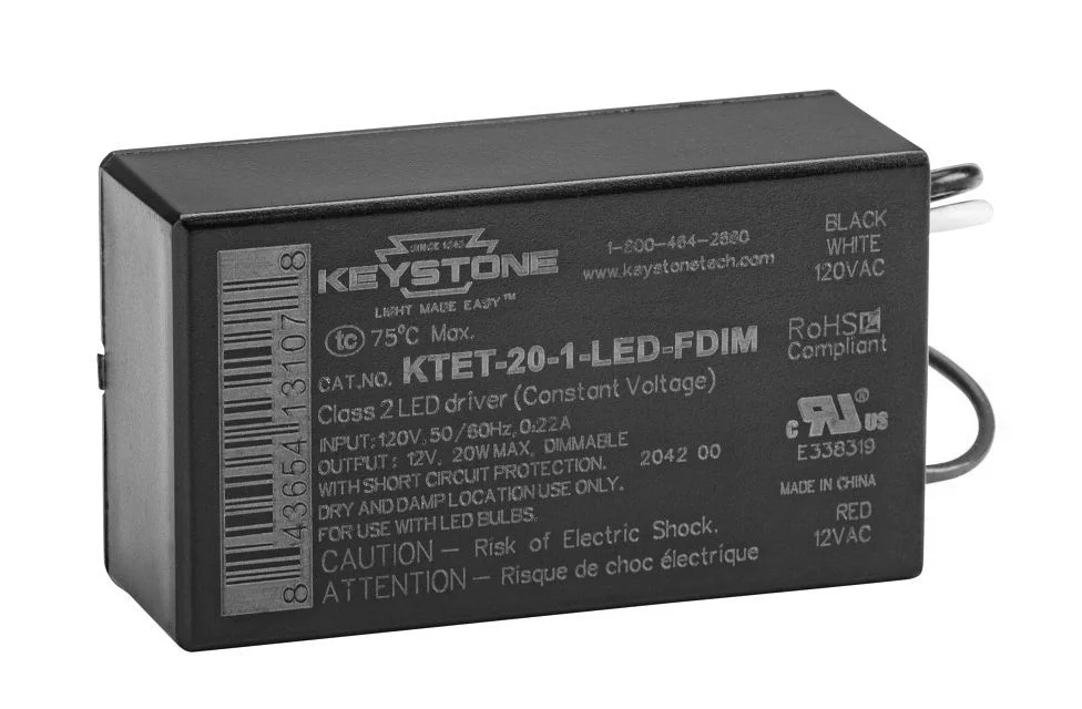 20W Low Voltage Transfomer, LED Specific, 120V Input, 12V Output, Class 2, Phase Dimmable