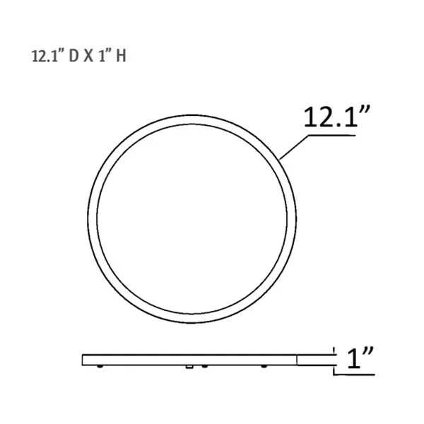 14 W WG Smart App Compatible RGBW Flush Mount Fixure - view 2