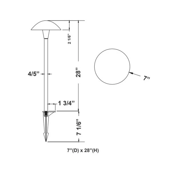 22in Aa Series Path Light Stem 3CCT, Antique Brass - view 2