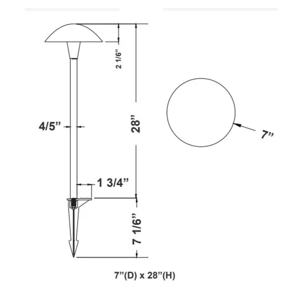 22in Aa Series Path Light Stem RGBW Push Button - view 2