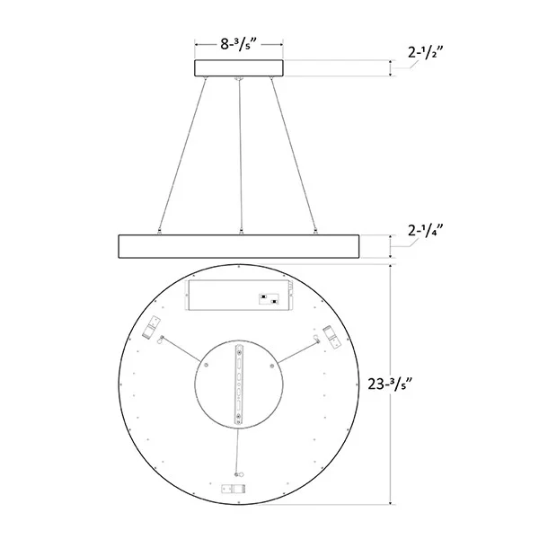 24-Inch Round Suspended Down Light LED Architectural - Power and CCT Adjustable - view 4