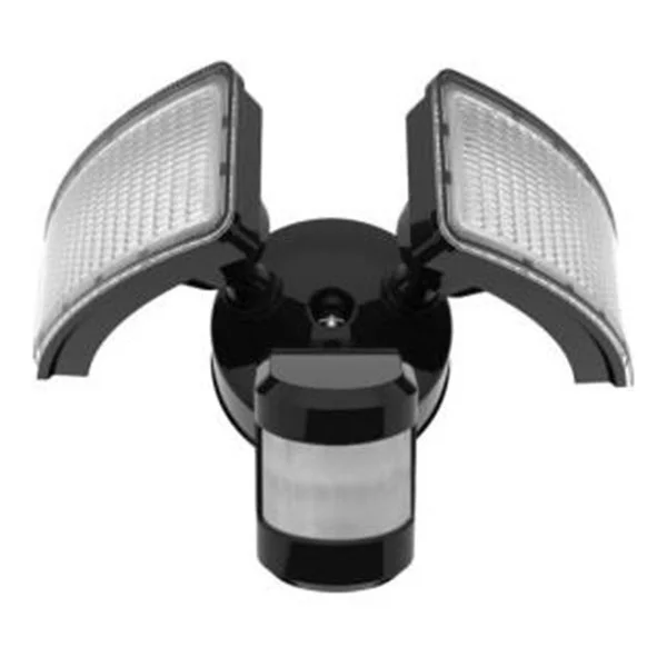 24 W LED Dual-Head Square Wall Mount Flood Light Fixture With Motion Sensor