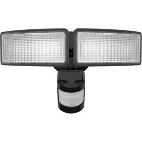 24 W LED Dual-Head Square Wall Mount Flood Light Fixture With Motion Sensor - view 2