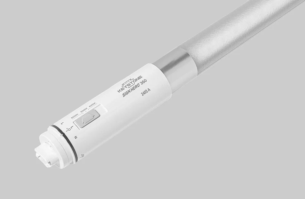 24in 9W LED Sign Tube, Double Sided, Frosted PC, Color Select (3CCT-4000 / 5000 / 6500K), Double & Single Ended, Rotatab