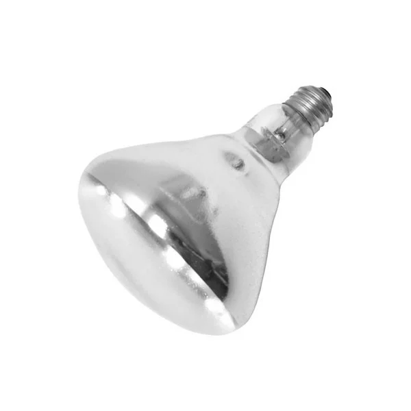 250 W BR40 Clear Heat Bulb Incandescent, E26 Medium Base
