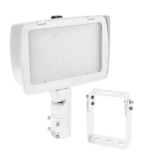 290 / 210W LED High Power Flood Light feat. Power Select, Color Select. Rectangular Series 4 with 3-pin Photocell. 120-2