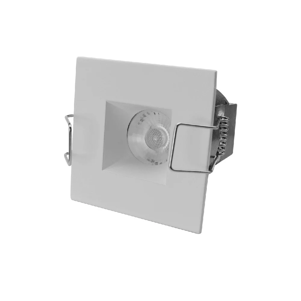2" Mini Recessed LED 24V, 6W, 3000K, Square White Trim 1/4", Dimmable