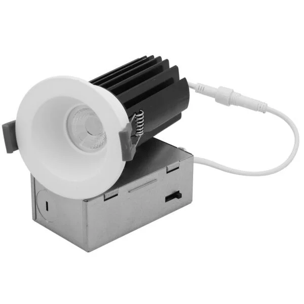 2" Regressed Downlight, 15W, 90CRI, 27K-50K CCT Selectable, Round White Trim