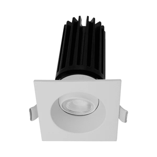 2" Square Gimbal Recessed LED, 5CCT, White Trim, 38° Beam Angle, Triac Dimmable