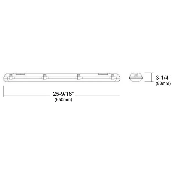 2Ft. Linear 20 W LED Vapor Tight - view 2
