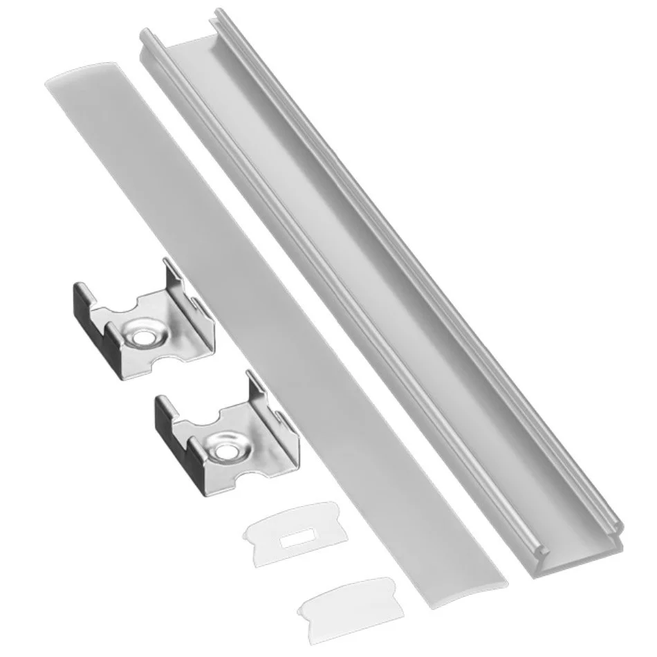 2M Economy Extrusion, High Grade Diffusion Lens, End Cap with Hole, End Cap without Hole, Mounting Clips