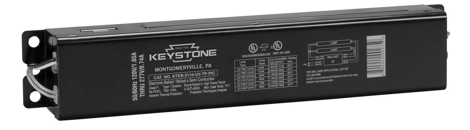 CARTON PACK, 2x F96T12HO, 120-277V, narrow 11 inch case, ELECTRONIC