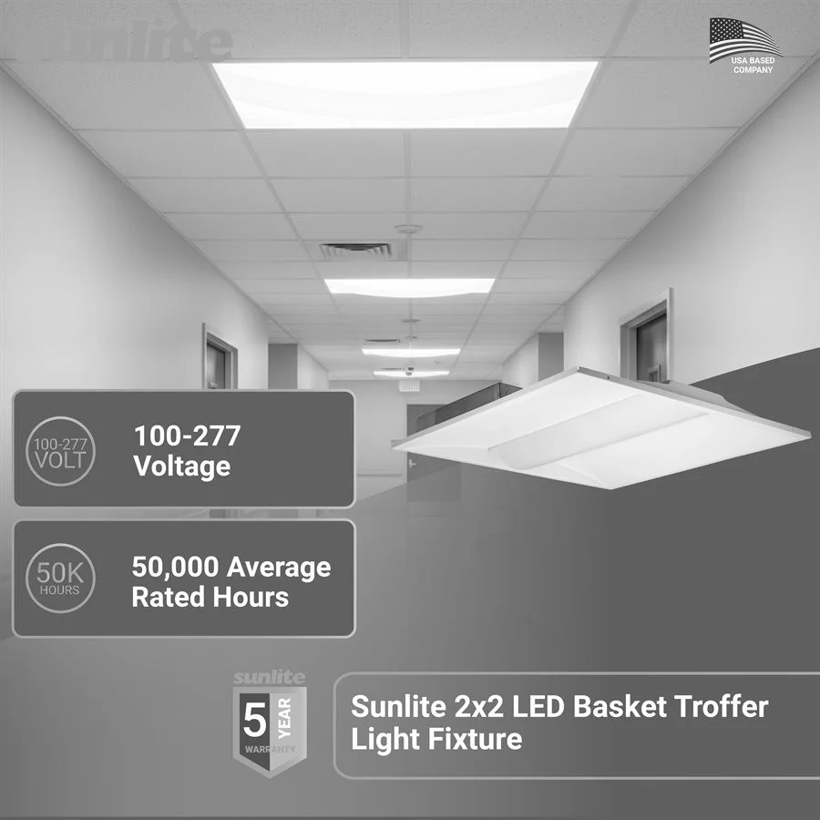 2x2 Lay-In Troffer, 20/30/40W, 2800/4200/5600 lumens, 3500K/4000K/5000K, 120-277V, White - view 4