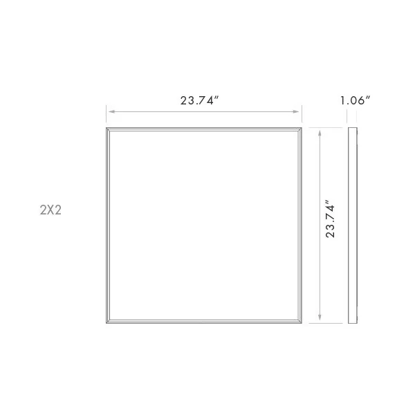 2x2 LED Surface Mount Slim Panel, 30W|40W|50W, 5CCT & Wattage Selectable - view 2