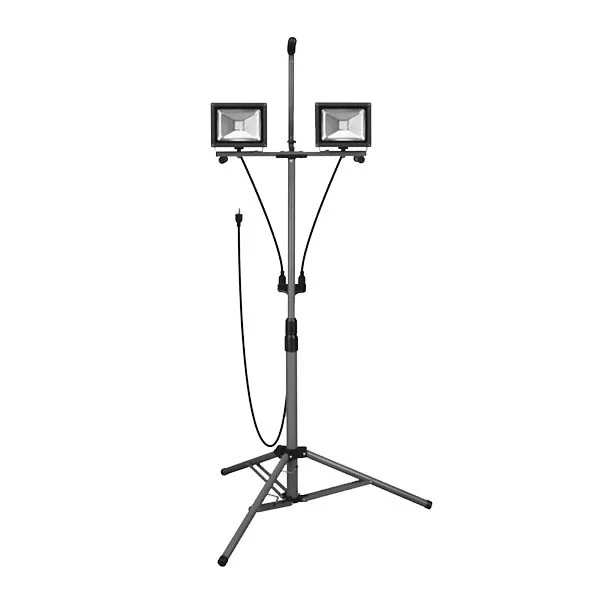 2x20 W LED Dual Head Tripod Work Light, Corded
