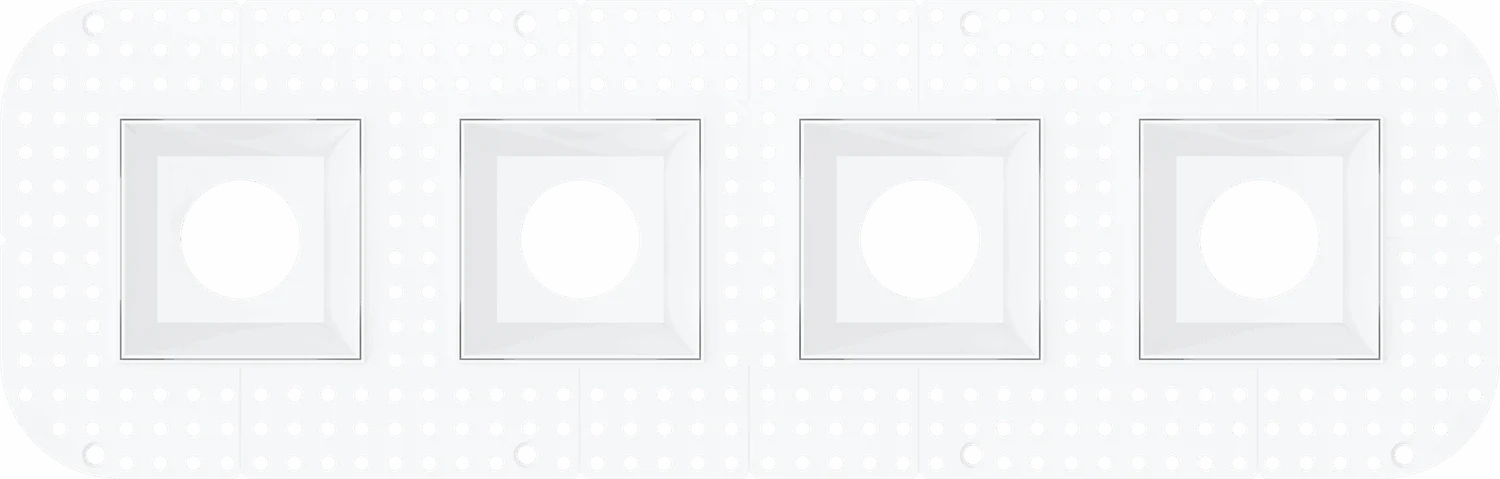 3 Inch Square Quadruple Head Trimless Kit