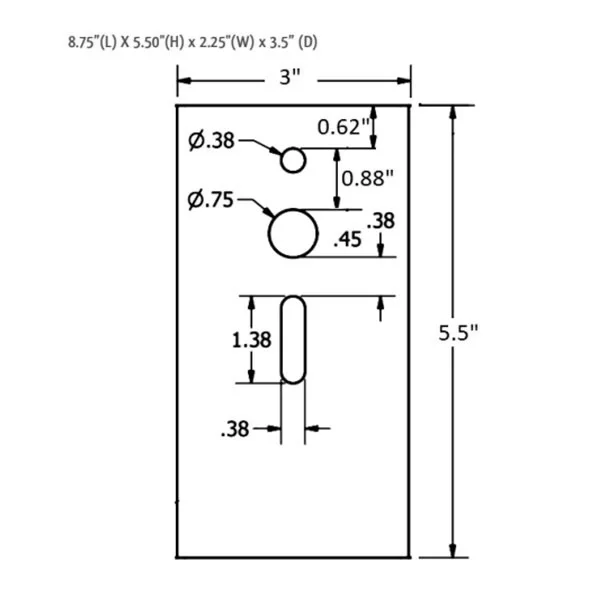 3-Inch Wide & 120° Adjustable Straight Arm for LF3-HL Series - view 3