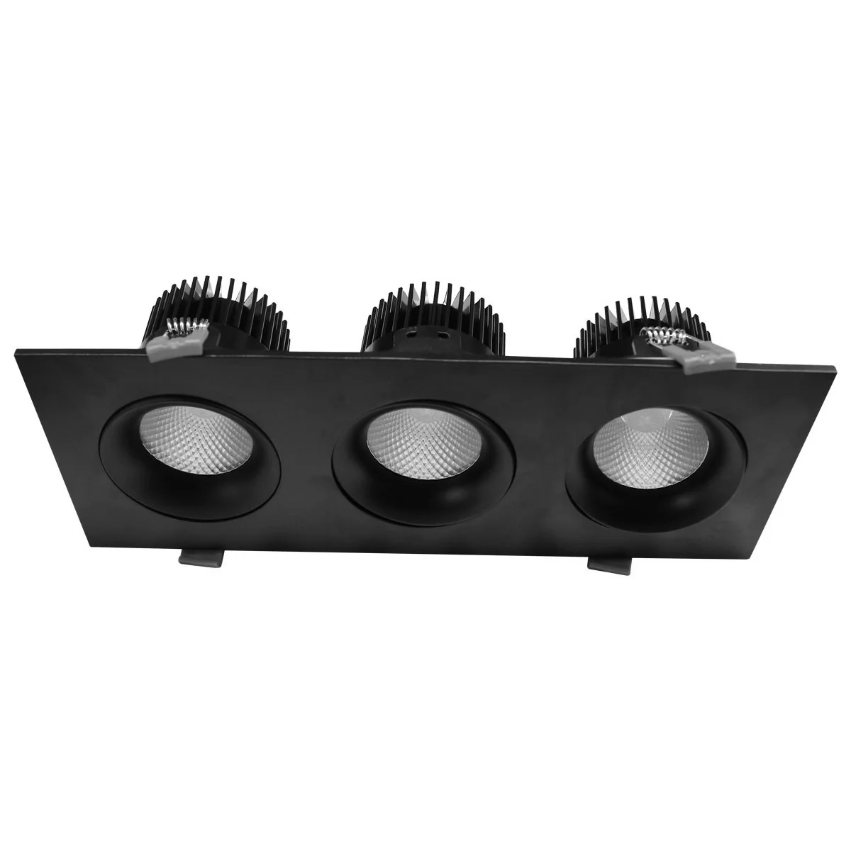 3 Light Regressed Round Gimbal Downlight, 3.5 inch, 36W, 90CRI, 5CCT, Black