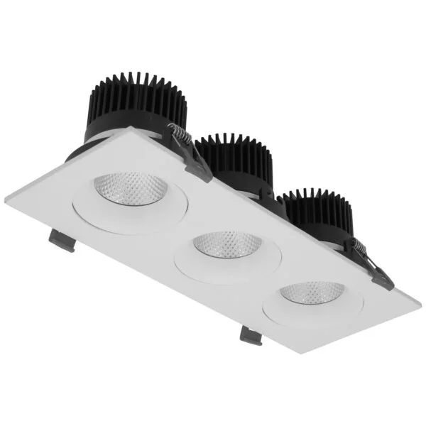3 Light Regressed Round Gimbal Downlight, 3.5 Inch, 36W, 90CRI, CCT Selectable