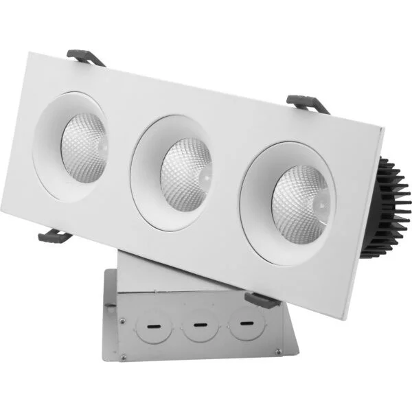 3 Light Regressed Round Gimbal Downlight, 3.5 Inch, 36W, 90CRI, CCT Selectable - view 2