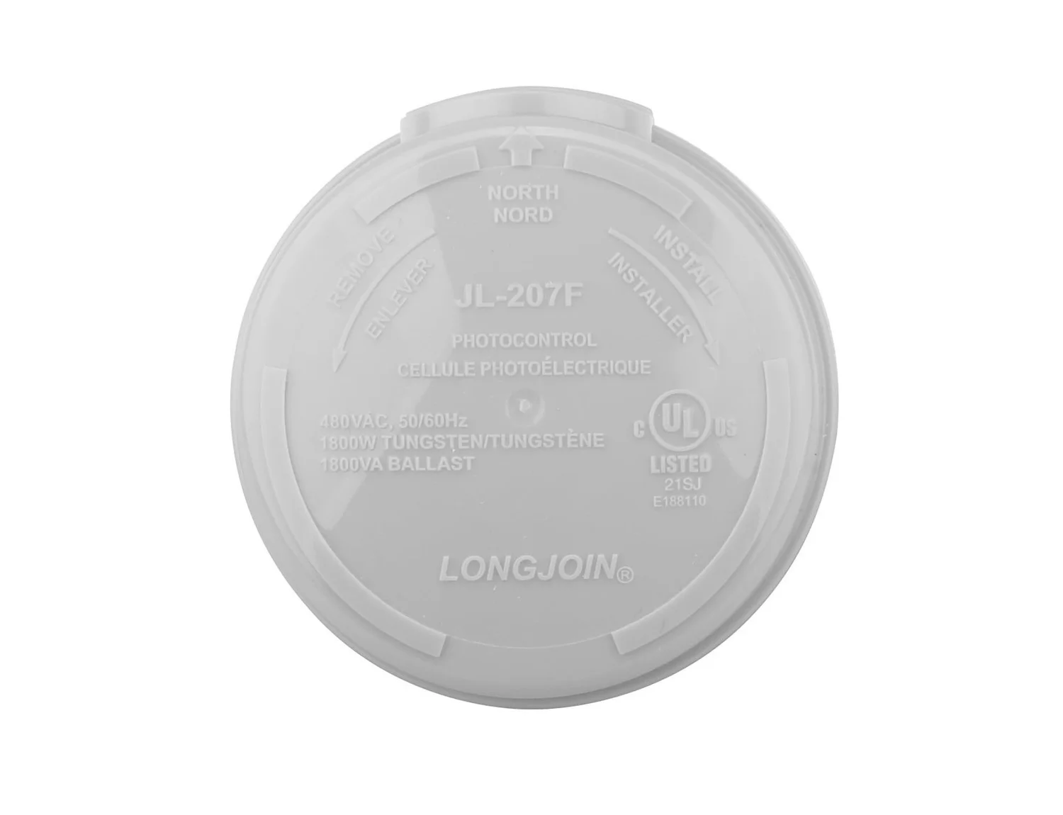 3-pin NEMA Twist-Lock On/Off Photocell, 120-480V, 5A, On Level: 16 Lx, Off Level: 24 Lx, IP65 - view 3