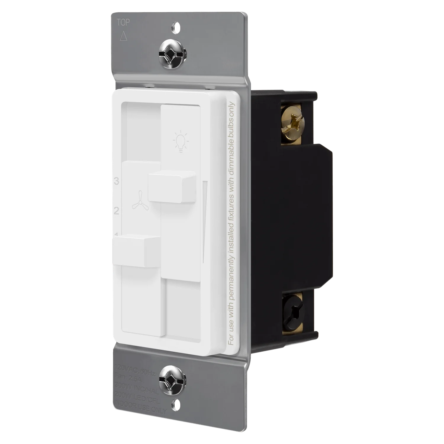 3-Speed Fan Control and LED Dimmer, Single Pole - view 3