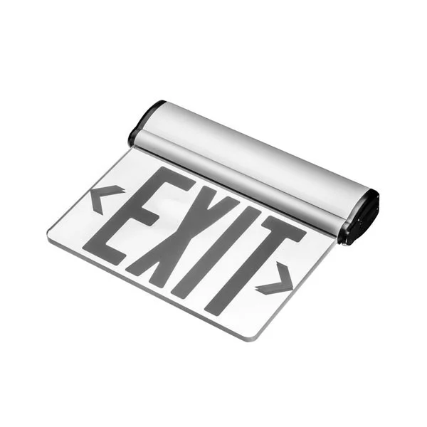 3 W Double Face Mirrored Edge Lit Exit Sign with Battery Backup