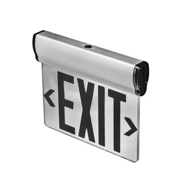 3 W LED Double Face Mirror Edge Lit Exit Sign with Battery Backup