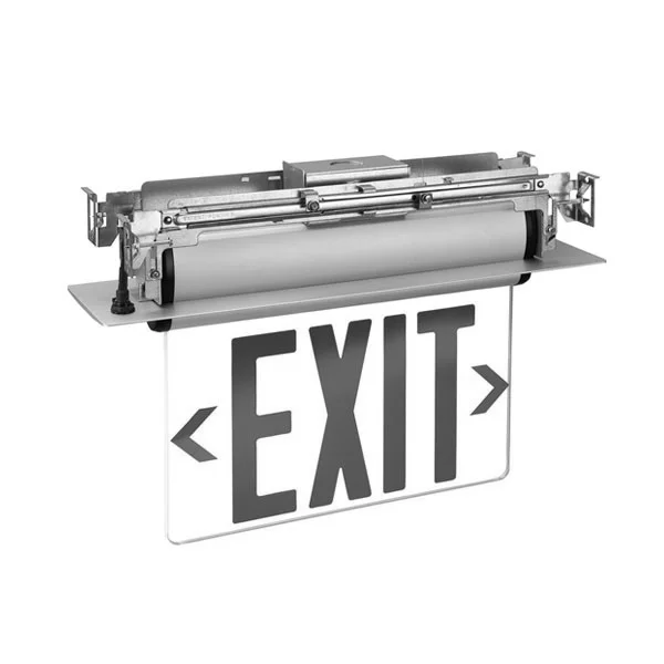 3 W LED Exit Sign with Edge Lit Recessed Mount - Double Face