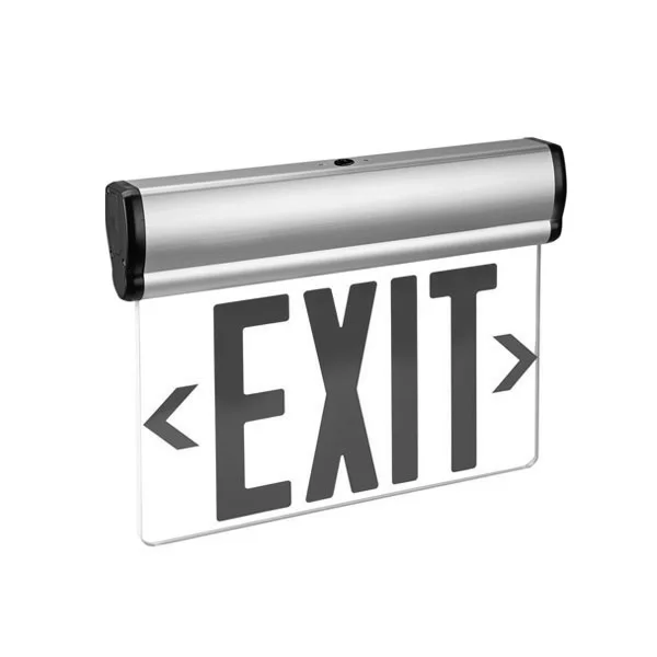 3 W LED Single Face Clear Edge Lit Exit Sign with Battery Backup