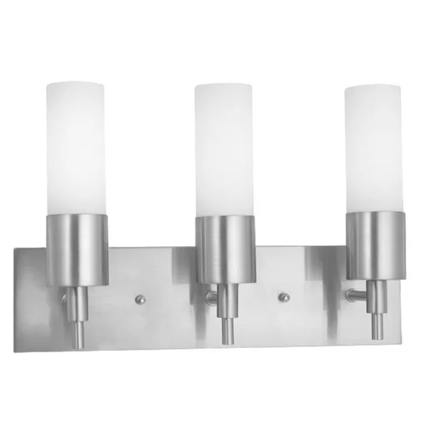 3 x 13 W GU24 CFL Bulb Vanity Light, Satin Nickel