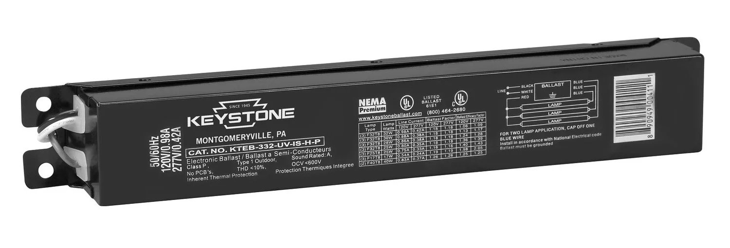 3 x F32T8, 1.18BF, 120-277V, NEMA Premium, Electronic