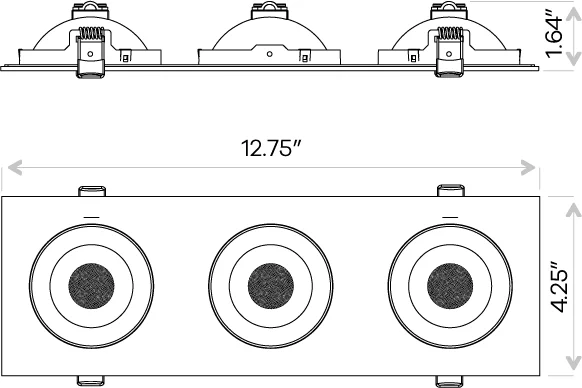 3.5" Triple Head Multiple Floating Gimbal White - view 3