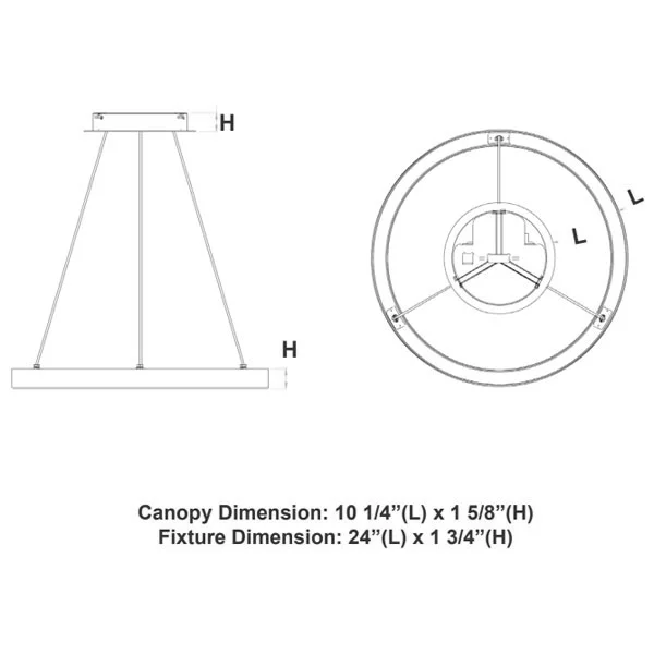 30W/40W/80W High-Output Round Linear Chandelier, Up/Down Light with Separate Controls, Power and CCT...
