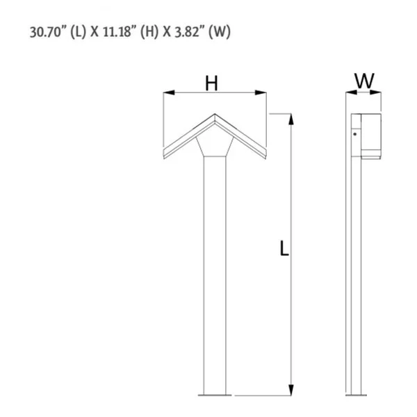31-Inch Hut LED 10 WattV Path Light, 12V, Bronze - view 2
