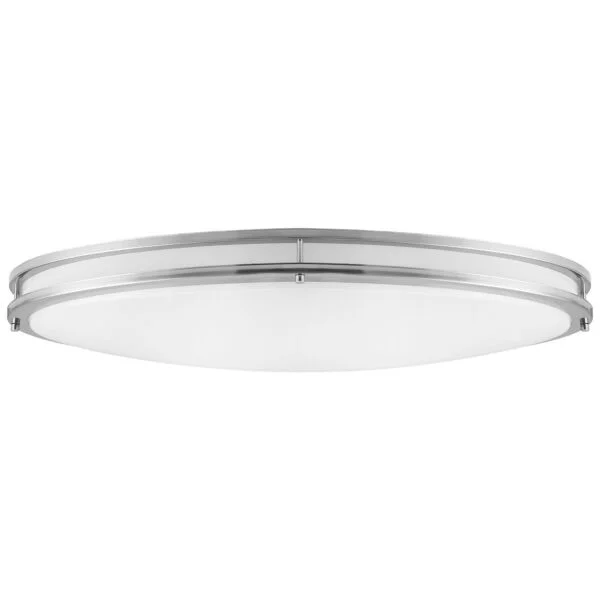 32" Oval Double Band Trim Flush Mount Light Fixture, Brushed Nickel, 35 Watts, Color Selectable